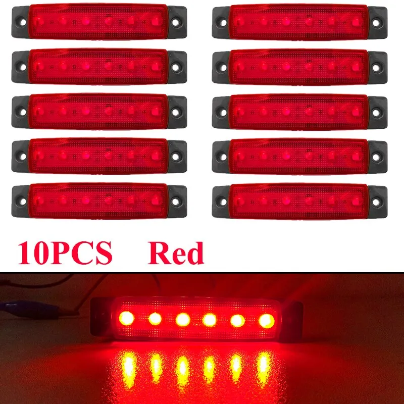 10Pcs Truck Trailer Side Marker Indicators light Car Signal Brake Rear Warning Tail Light LED 12V 24V Warning Lamp