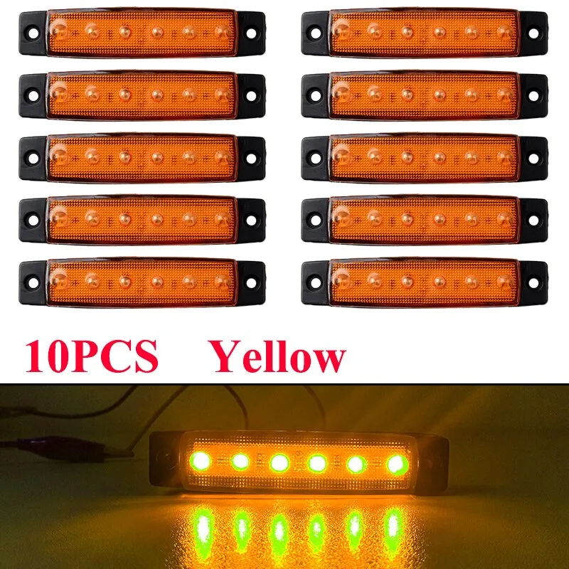 10Pcs Truck Trailer Side Marker Indicators light Car Signal Brake Rear Warning Tail Light LED 12V 24V Warning Lamp