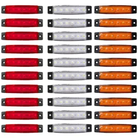 10Pcs Truck Trailer Side Marker Indicators light Car Signal Brake Rear Warning Tail Light LED 12V 24V Warning Lamp