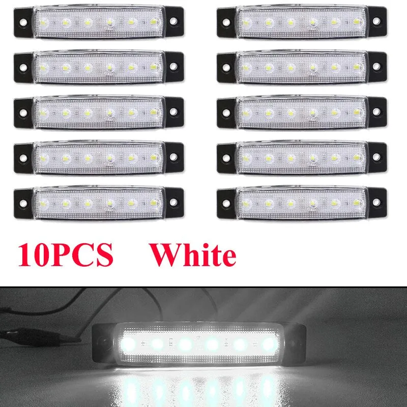 10Pcs Truck Trailer Side Marker Indicators light Car Signal Brake Rear Warning Tail Light LED 12V 24V Warning Lamp