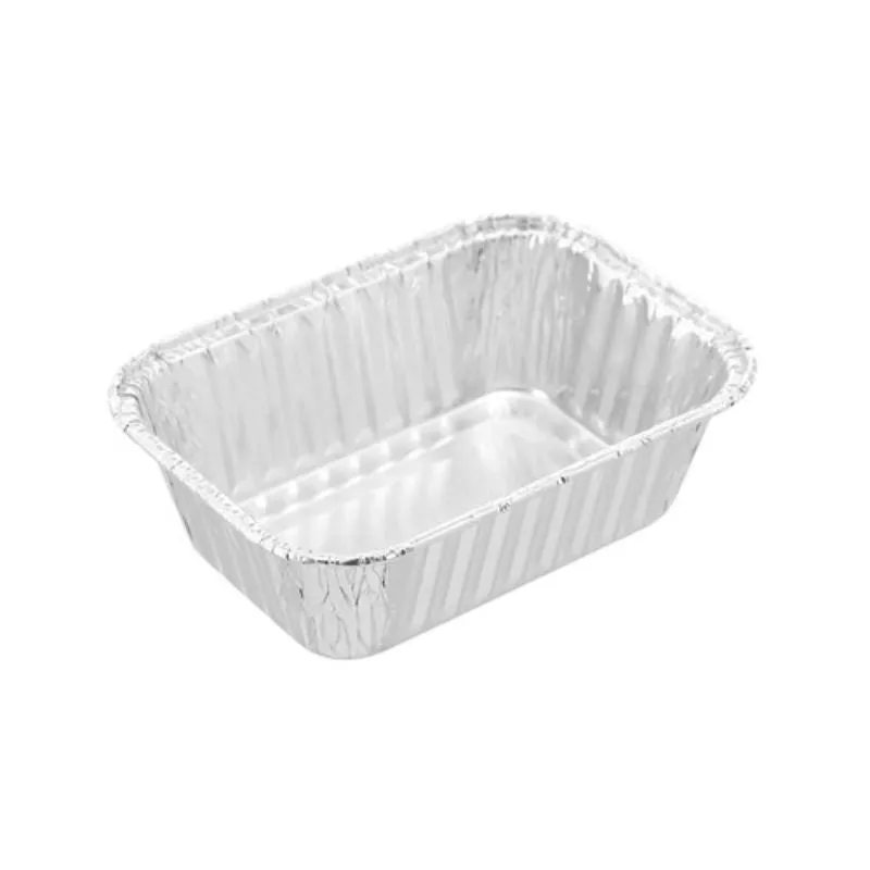 15 Pack Rectangle Foil Baking Cup with Plastic Lid - 10.5cm x 7.5cm