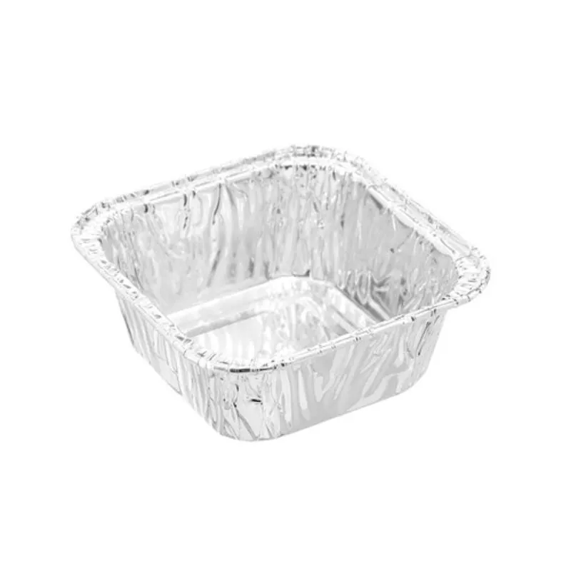 15 Pack Square Foil Baking Cup with Plastic Lid - 7.5cm