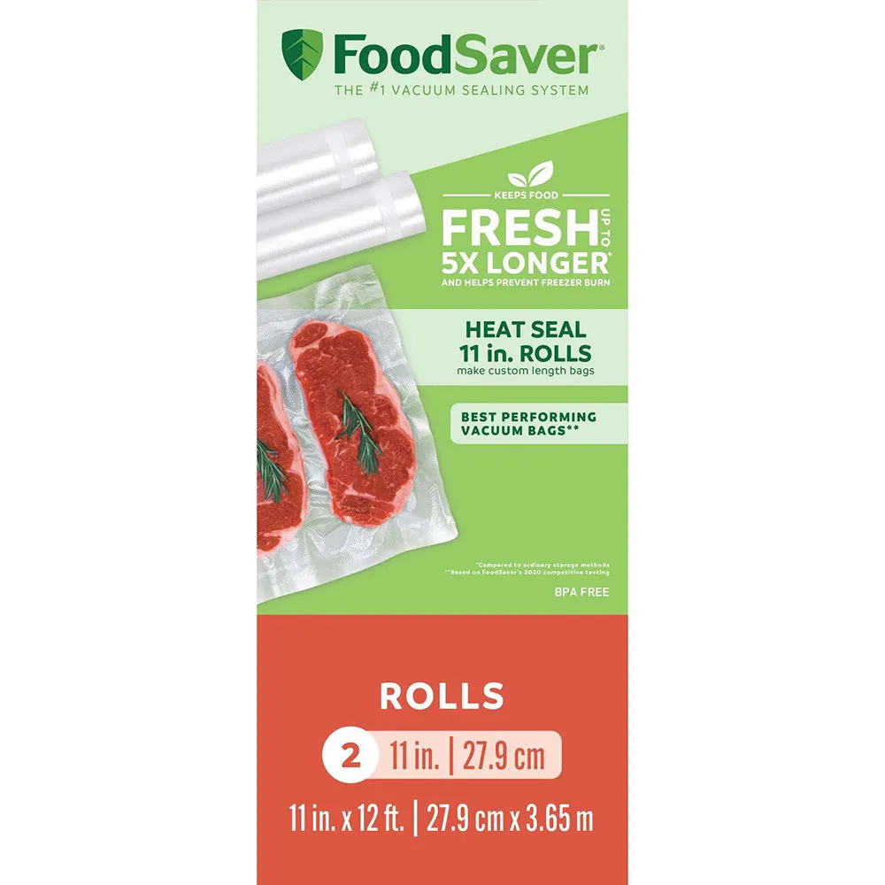 2-Pack 11"x12' Clear Vacuum Sealer Rolls 2185538