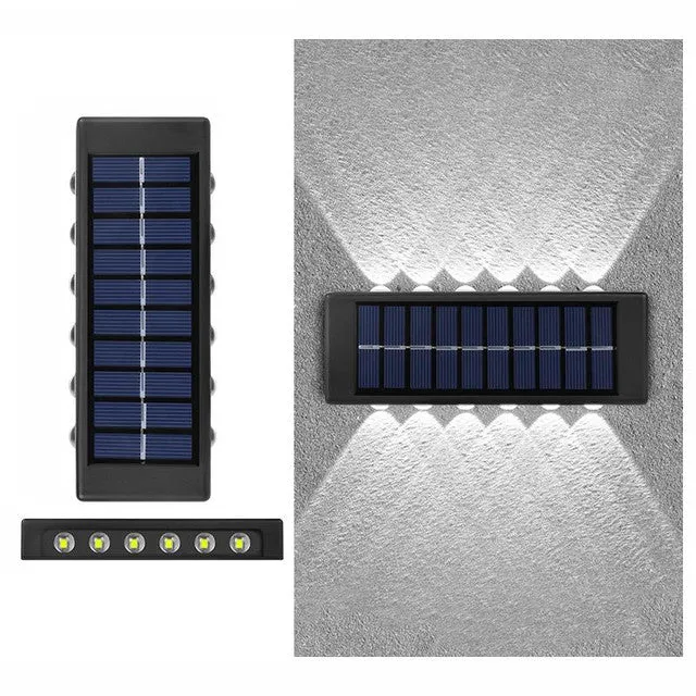 2 Piece Of Portable Solar Powered Up And Down Outdoor 12Led Light Fa-12