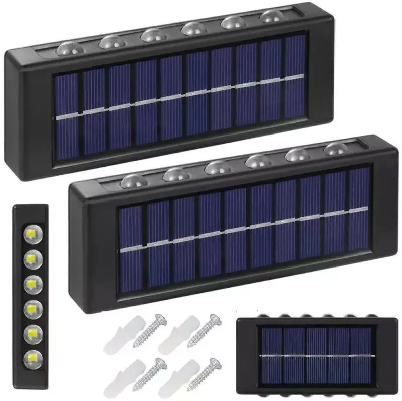 2 Piece Of Portable Solar Powered Up And Down Outdoor 12Led Light Fa-12