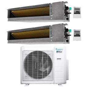 2-Zone Klimaire 20 SEER2 Multi Split Ducted Air Conditioner Heat Pump System 18 18