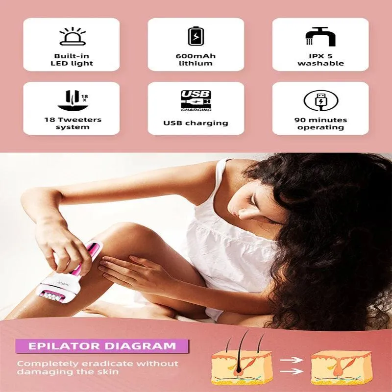 3 in1 Epilator Women Electric Shaver For Face & Body Rechargeable Lady