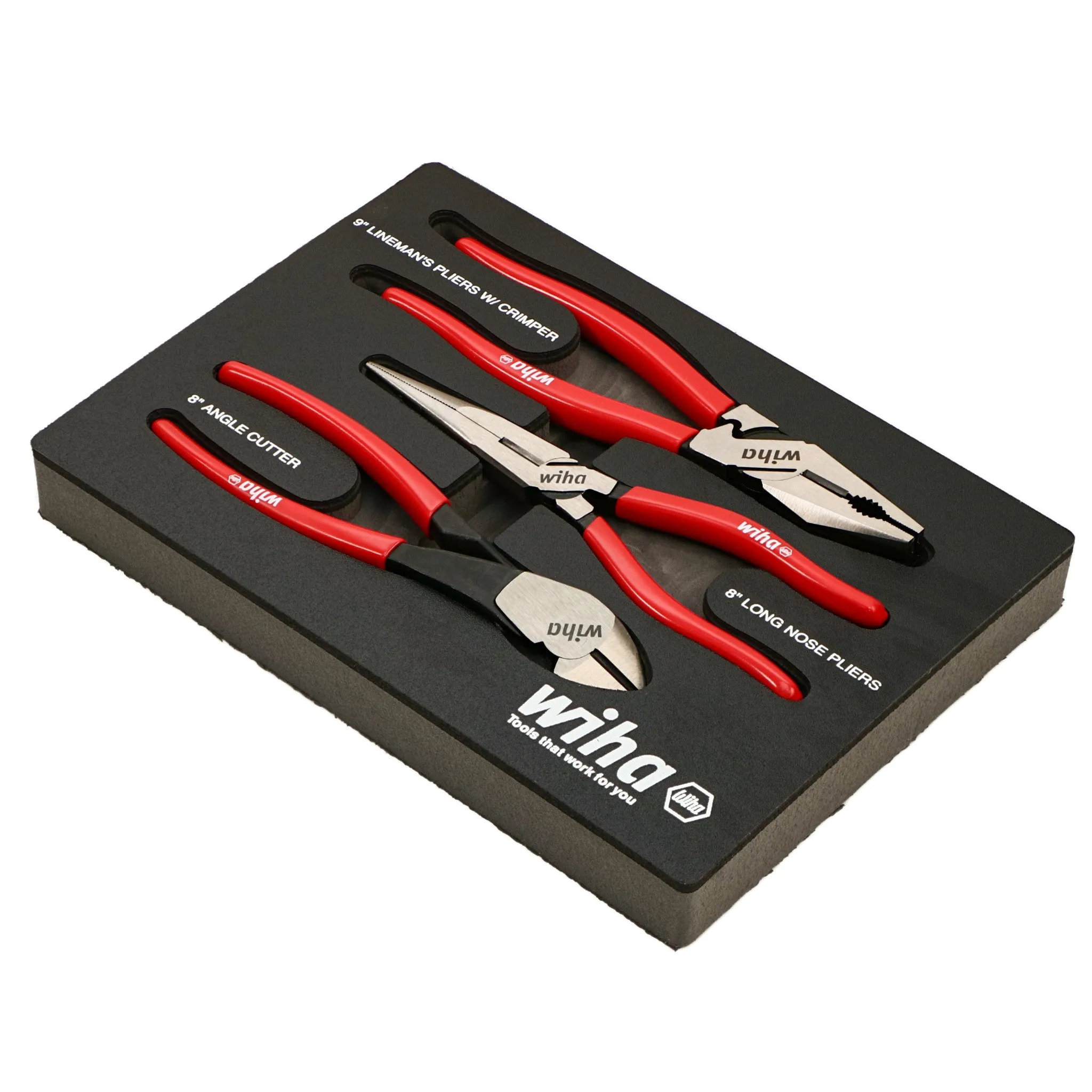 3 Piece Classic Grip Pliers and Cutters Tray Set