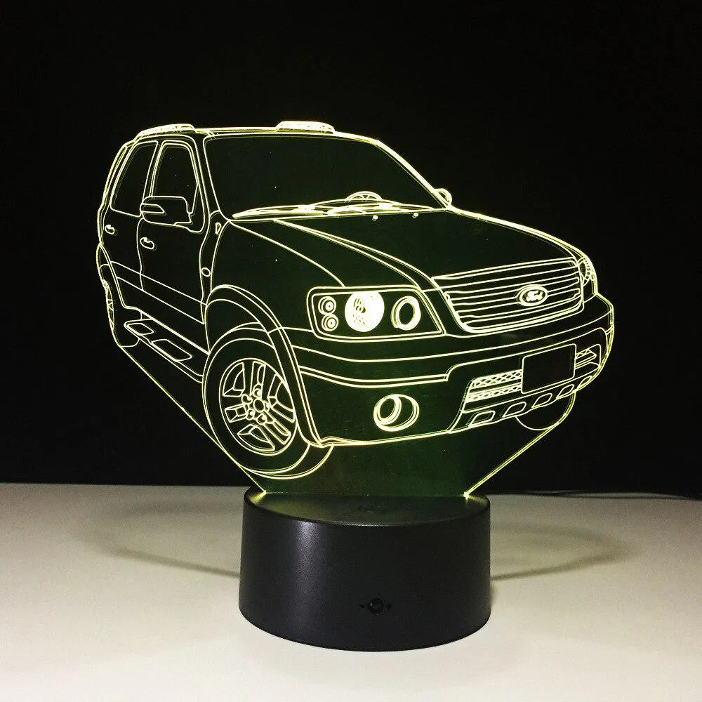 3D Car Led Night Lamp Notturne Light for Children Lamp Lamparas Sensor De Movimiento Usb Led Light