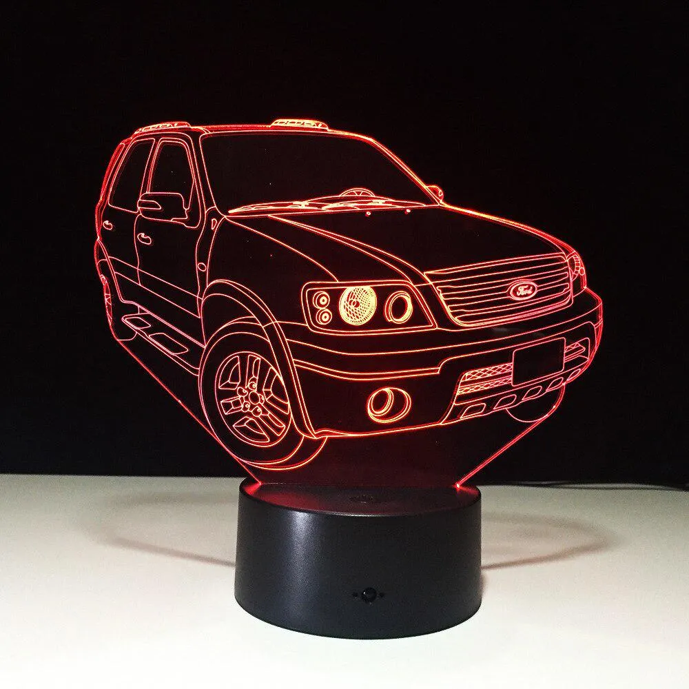 3D Car Led Night Lamp Notturne Light for Children Lamp Lamparas Sensor De Movimiento Usb Led Light