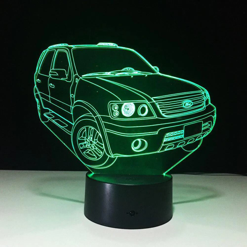 3D Car Led Night Lamp Notturne Light for Children Lamp Lamparas Sensor De Movimiento Usb Led Light