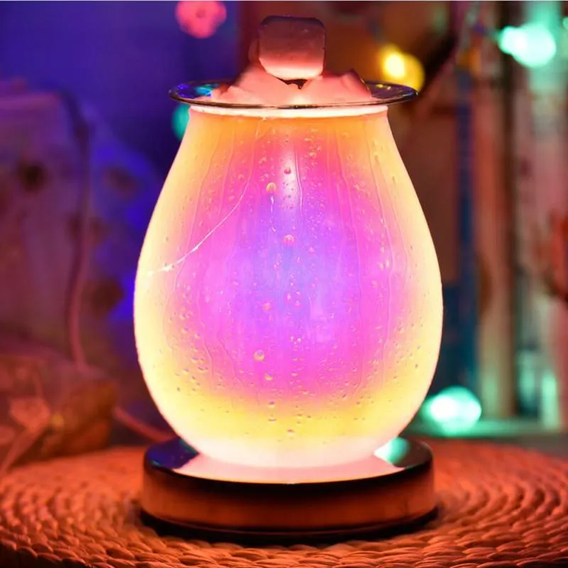 3D Glass Electric Wax  Candle Warmer Wax Burner Melter Night Light Fragrance Warmer for Home Office Bedroom Living Room Gifts