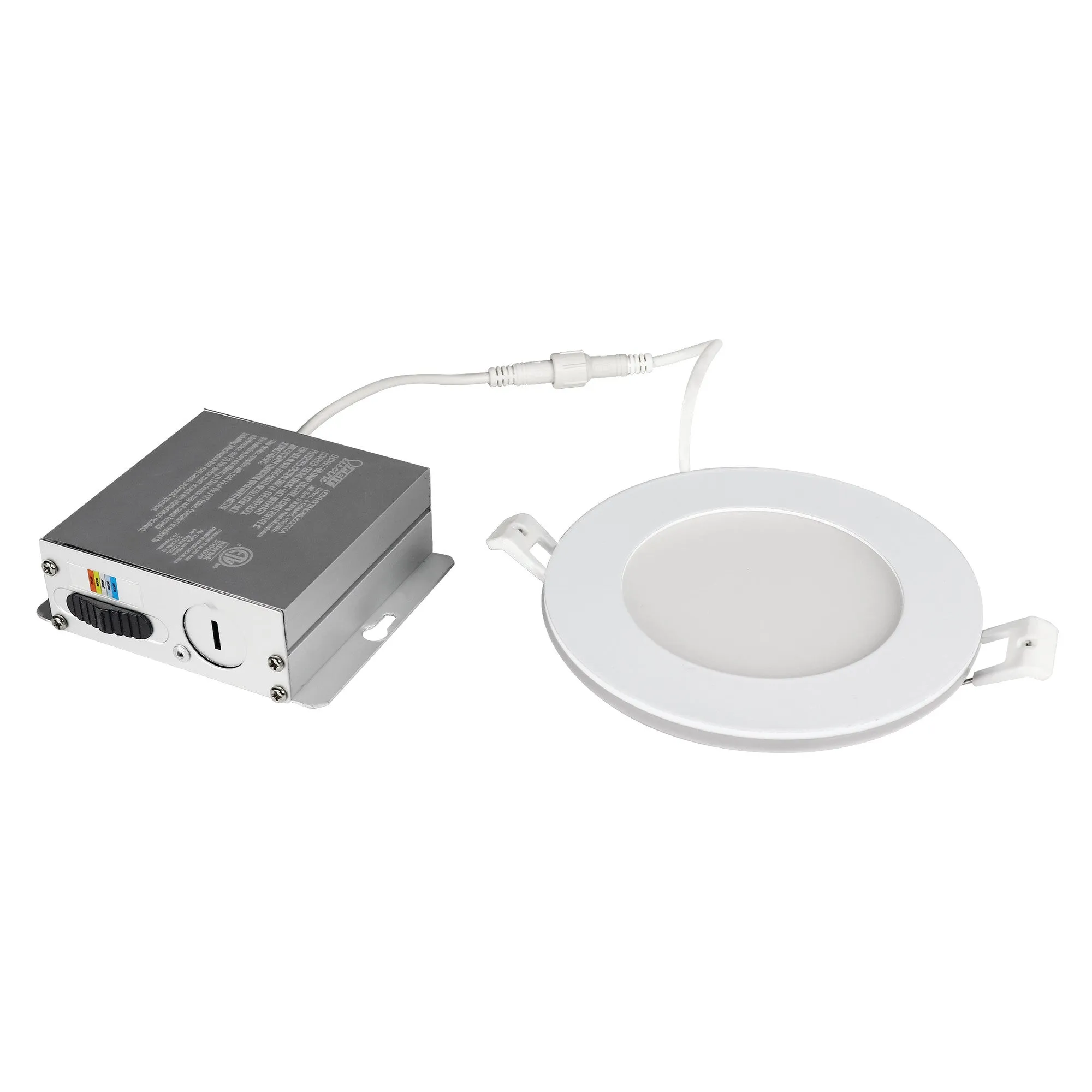 4 in. Tethered J-Box Selectable White (5CCT) LED Downlight With Night Light Mode