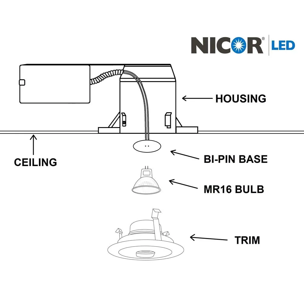 4 in. White Recessed Slot Aperture Trim for MR16 Bulb