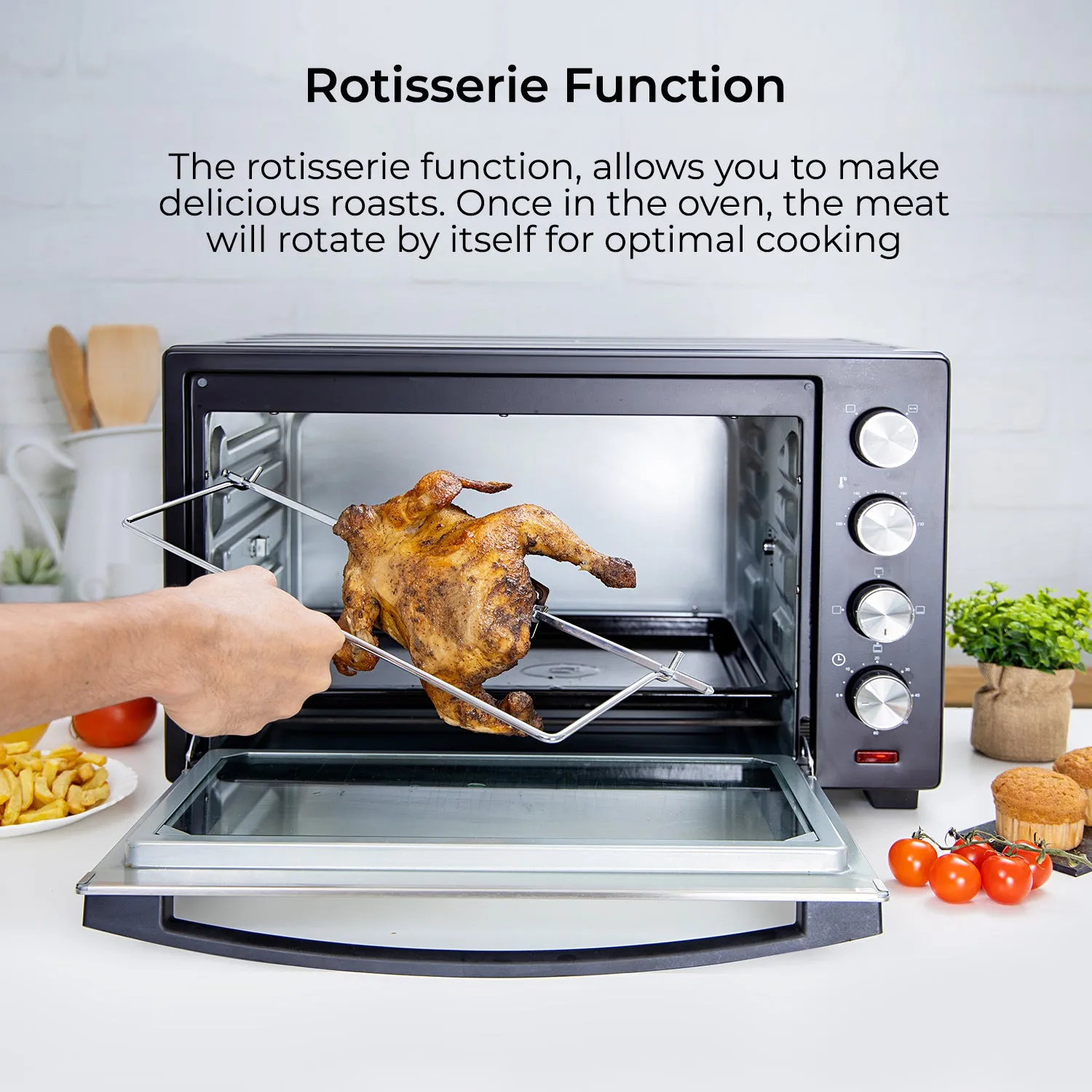 48L Portable Electric Mini Oven With Grill and Rotisserie