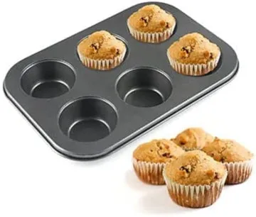 6 in 1 Round Pink Muffin & Cupcake Baking Tray – Non-Stick Baking Tray BT165