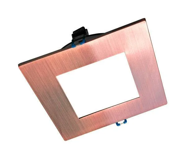 6 in. Square Aged Copper Flat Panel LED Downlight in 4000K