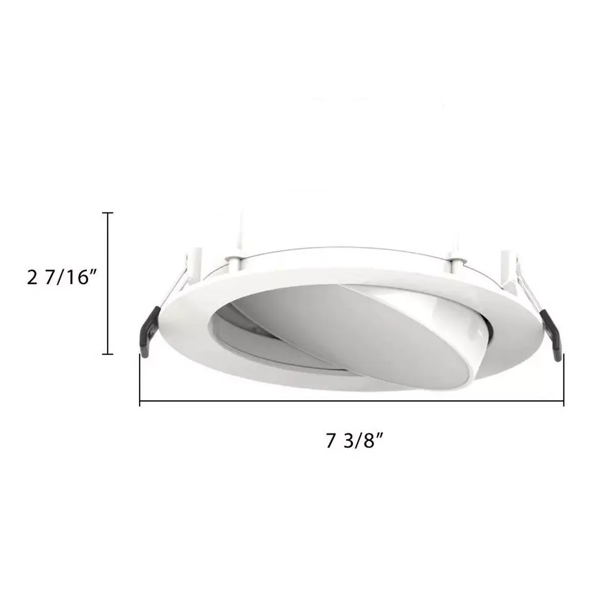 6" Gimbal Wafer LED Canless Recessed Light, 1100 Lumens, Selectable 2700K to 5000K, White Finish