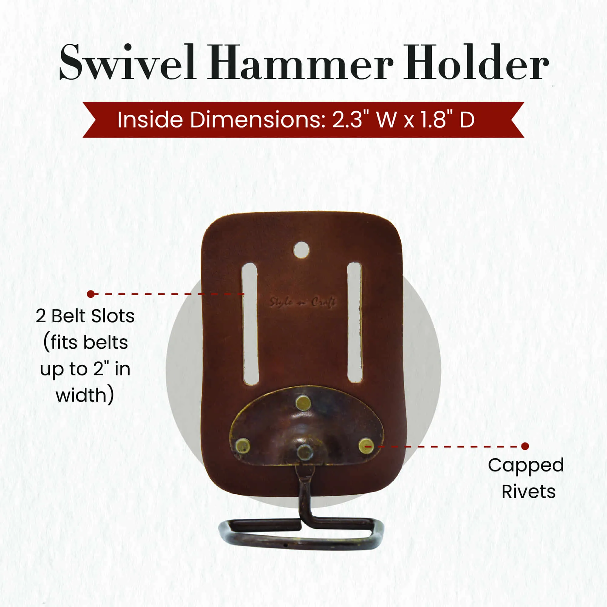 98007-Swivel Hammer Holder in Heavy Top Grain Leather | Style n Craft