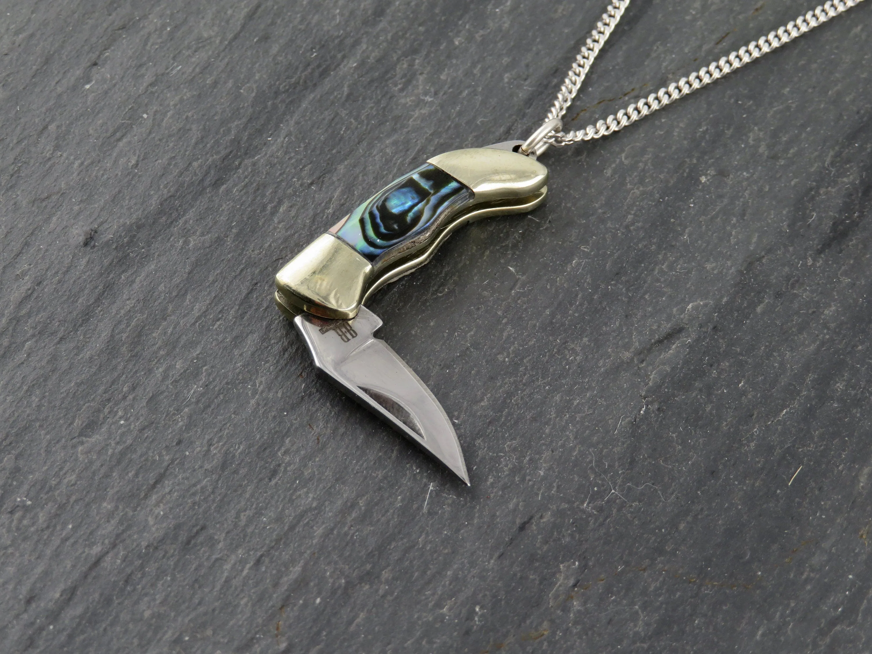 Abalone Mini Knife Necklace - Medium