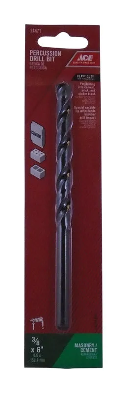 Ace 3/8 in. X 6 in. L Steel Percussion Drill Bit Straight Shank 1 pc