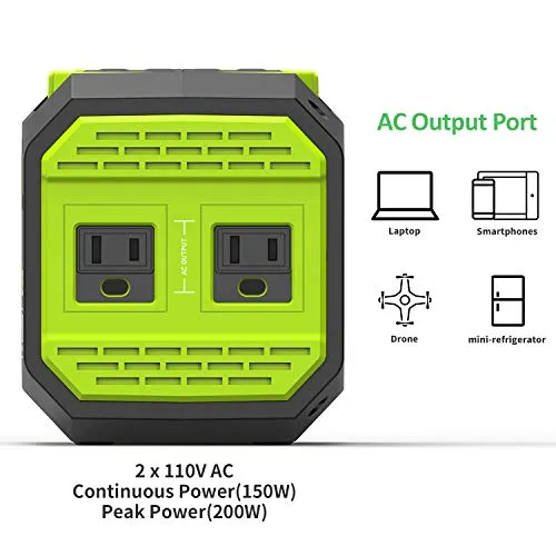 Aiper 150W Portable Power Station 167Wh 45000mAh Solar Generator Lithium Battery Backup Power supply with Dual 110V AC Outlet, 3 DC Ports, 2 USB Outputs for Home Emergency Camping Outdoors