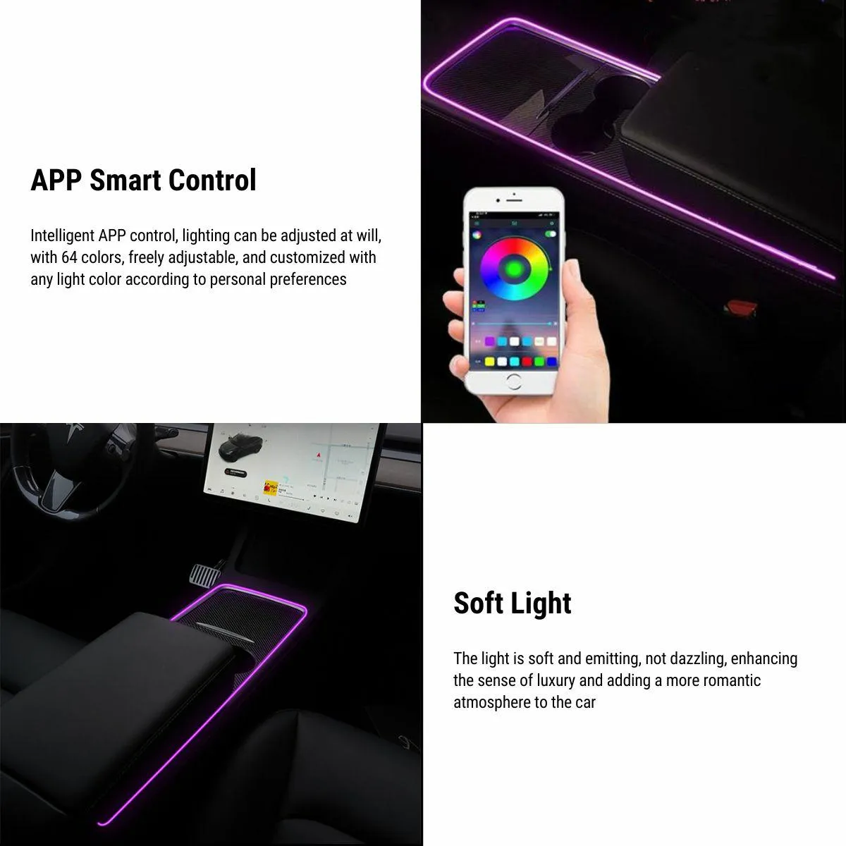 Ambient Lighting LED Strip for Tesla Model Y Model 3