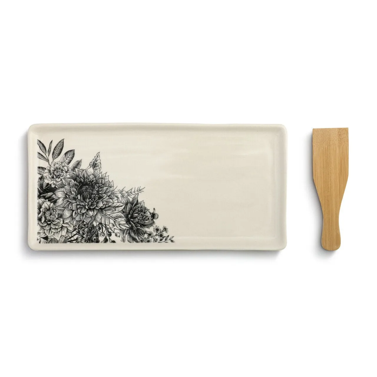 Appetizer Tray with Spatula - Floral