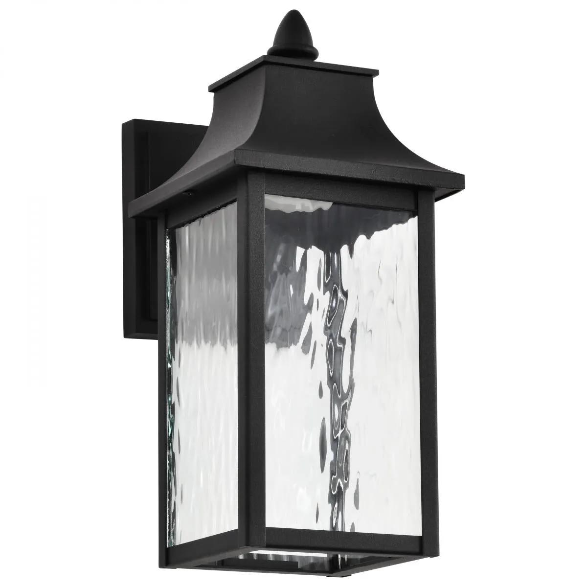 Austen Collection; 1 Light Outdoor Small Wall Fixture; LED; SMART - Starfish RGBTW; CCT Selectable; Matte Black; Clear Water Glass