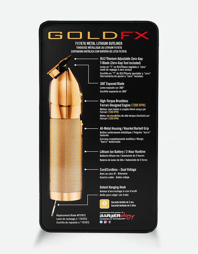 BaByliss PRO - GOLDFX Skeleton Cordless Lithium Hair Trimmer