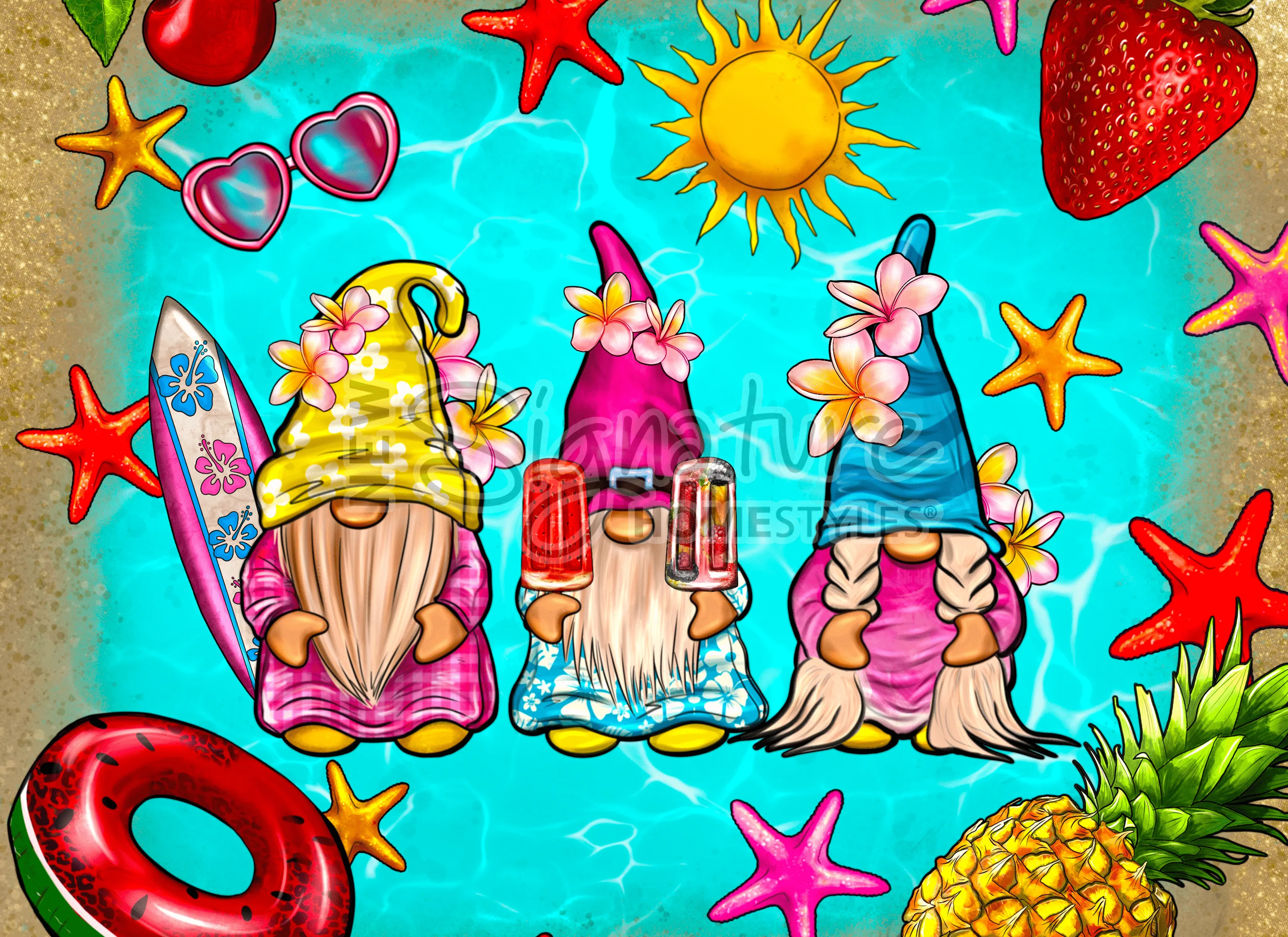 Beach Gnomes and Sparkle Glass™ Accent Light Bundle