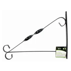 Black Powder-Coated Steel Hanging Basket Bracket - 30.5cm - By Green Blade