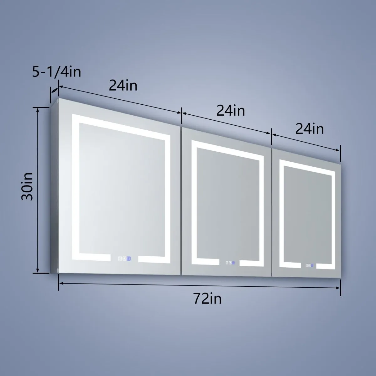 Boost-M1 72" W x 30" H Combination Medicine Cabinet with Mirror led Lighted Medicine Cabinet