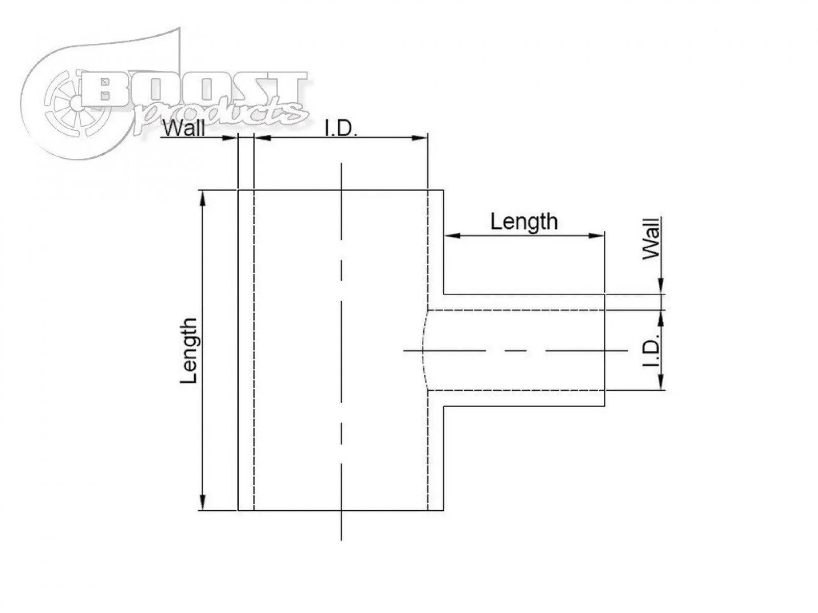 BOOST Products Silicone T-piece Adapter 70mm (2-3/4") ID / 25mm (1") Branch ID / Blue