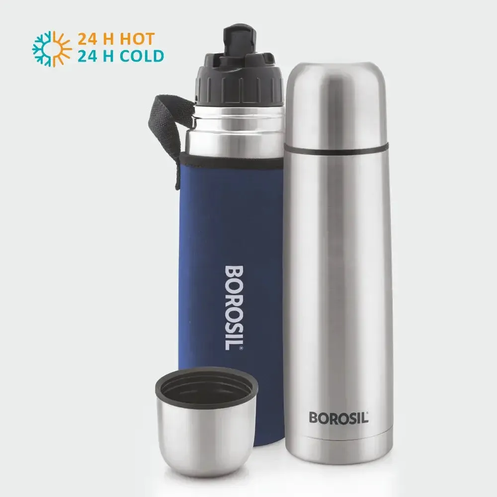 Borosil Thermo Flask, Blue