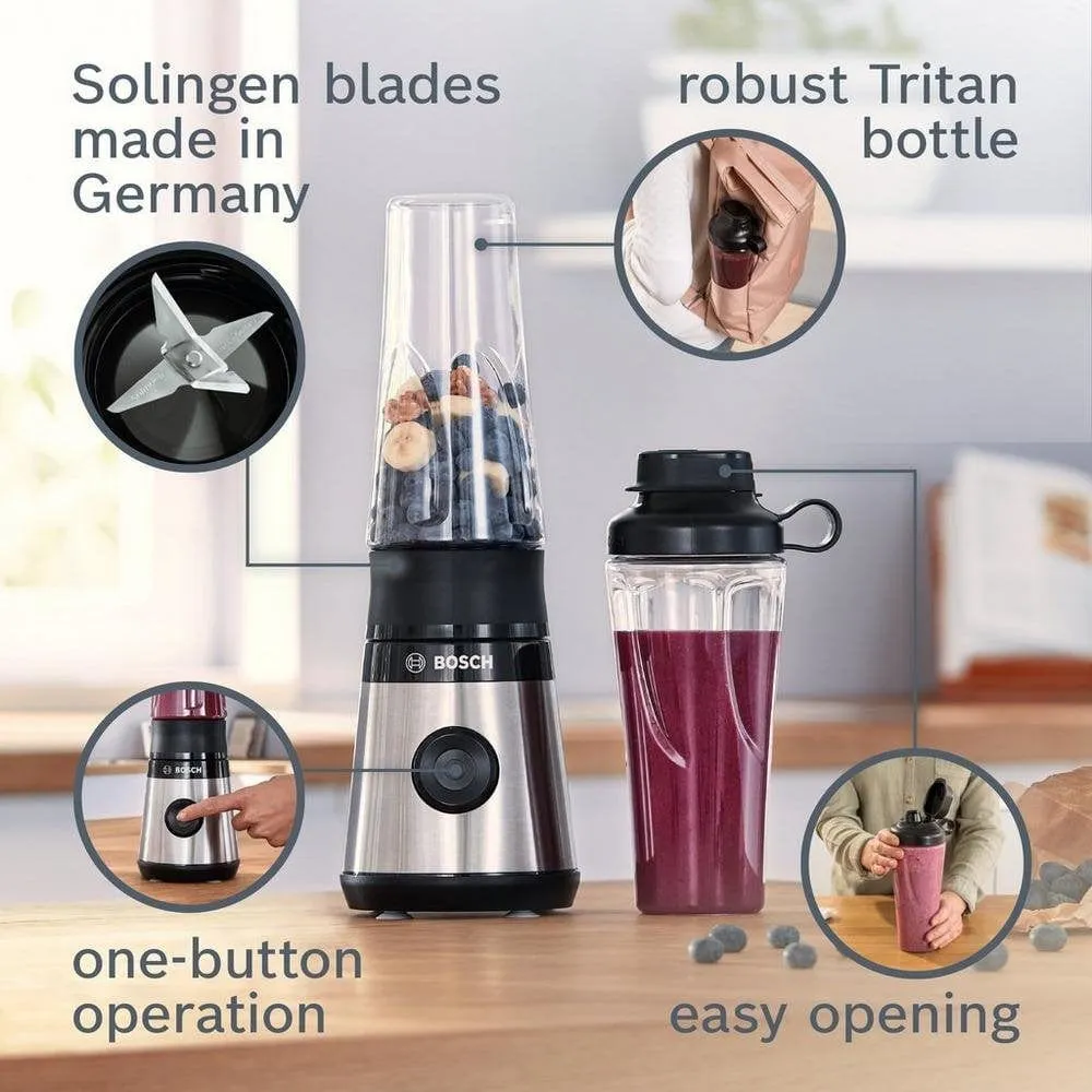 Bosch VitaPower Serie 2 MMB2111MG Mini Blender, 450 W Stainless Steel