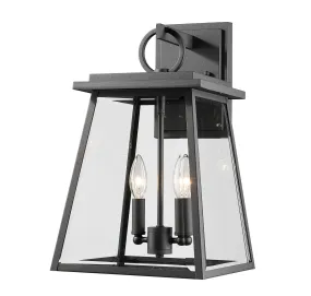 Broughton Two Light Outdoor Wall Sconce in Black