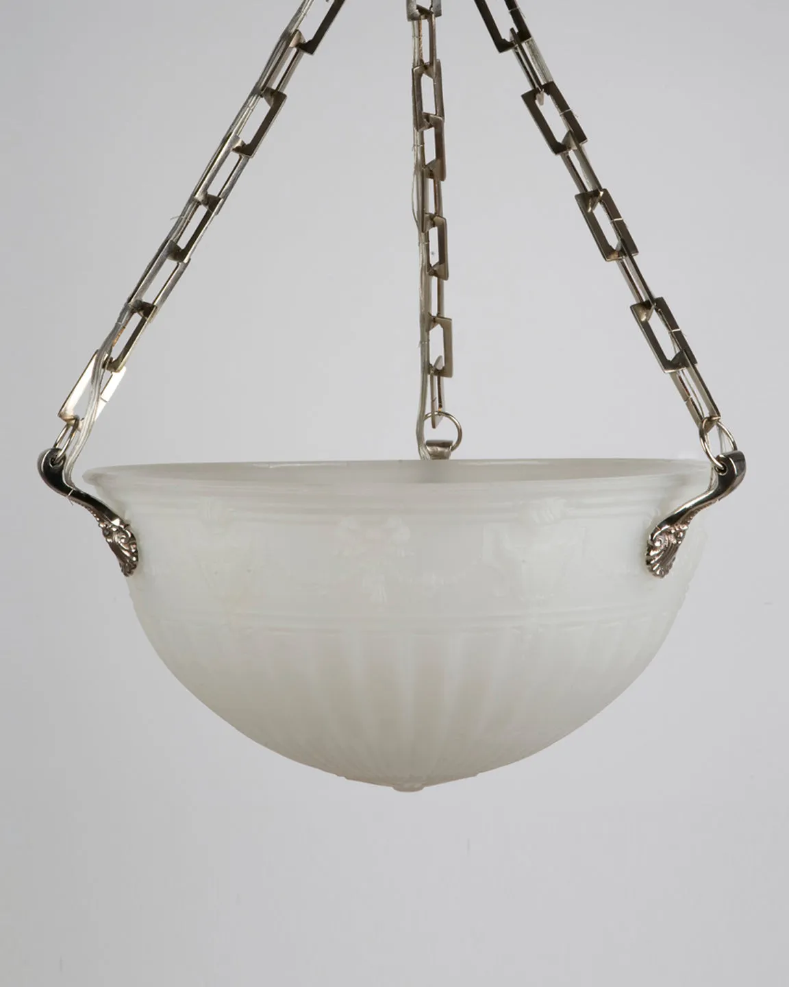 Cast Glass Inverted Dome Chandelier