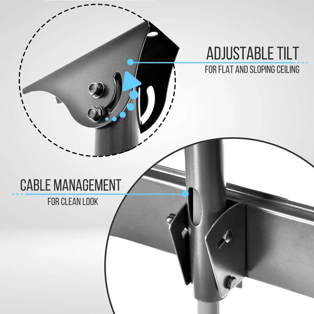 Ceiling Tv Stand - Hanging Tv Mount Bracket With Adjustable Height And Tilt, Fits Virtually All 37.0'' To 70.0'' Tvs (Flat Panel Hdtv, Lcd, Led, Plasma And Smart Tvs)