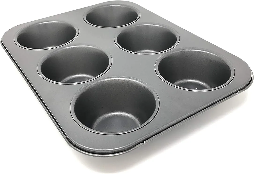 Chicago Metallic | Professional Non-Stick Giant Muffin Pan | 6 Cups | Discounted - Lightly bent in one corner