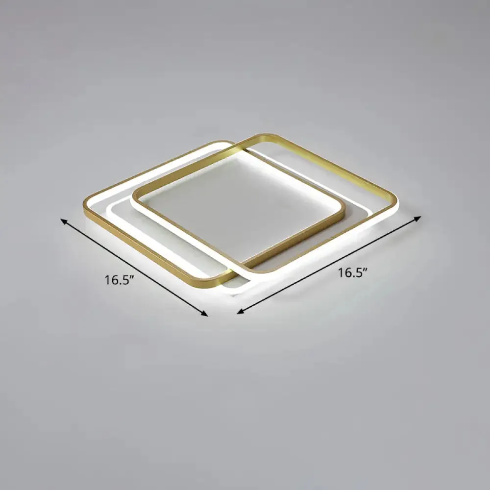 Contemporary Gold LED Ceiling Light for Living Room - Ultra-Thin & Acrylic Flush Mount