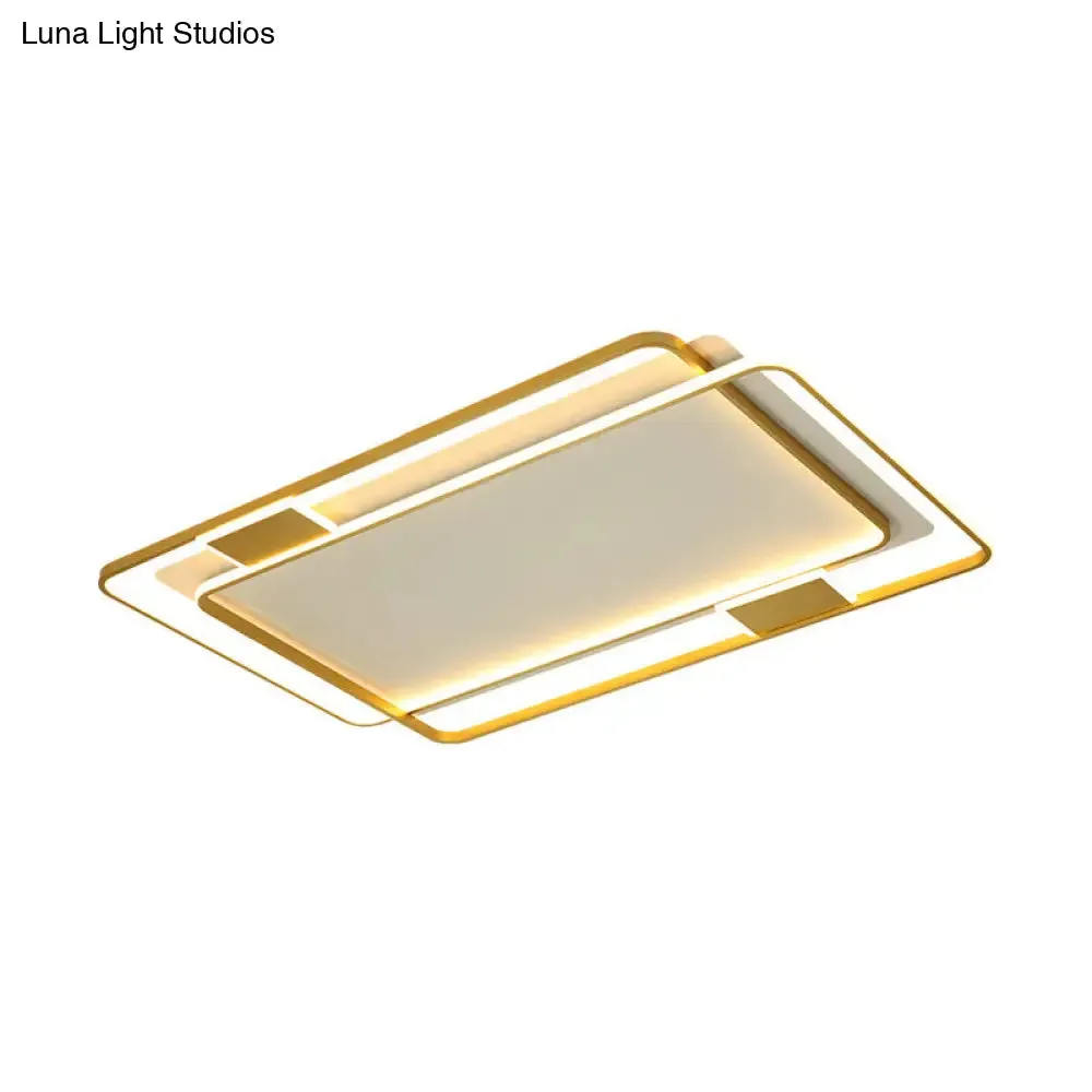 Contemporary Gold LED Ceiling Light for Living Room - Ultra-Thin & Acrylic Flush Mount