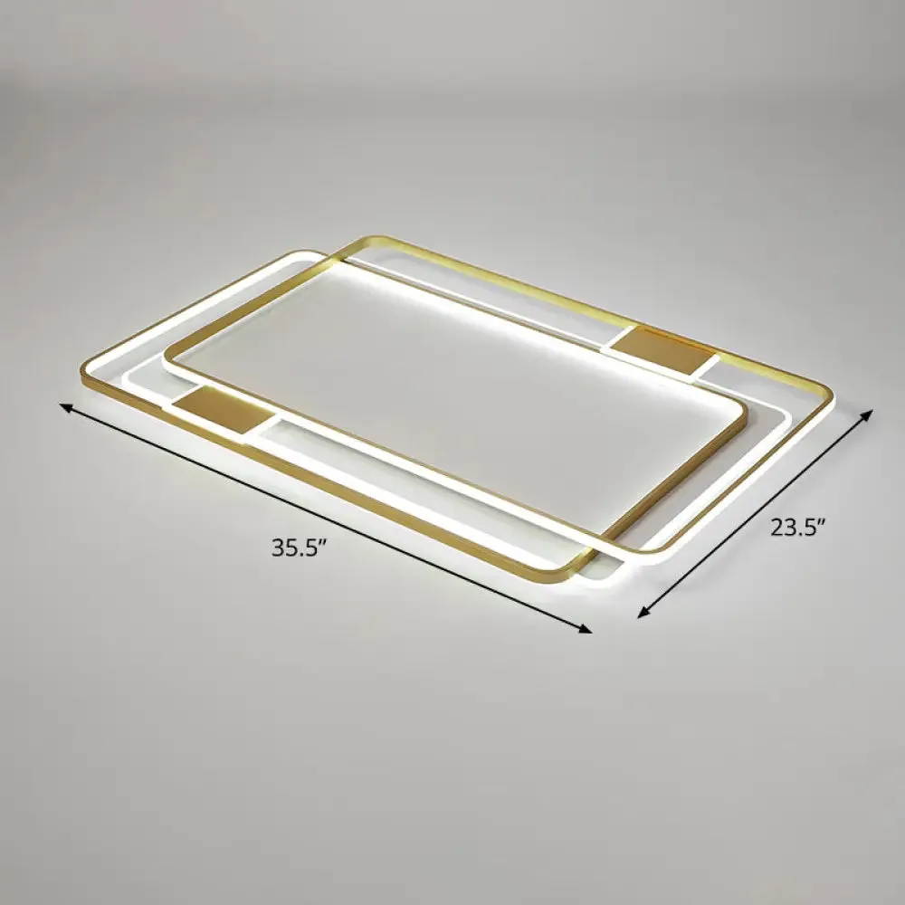 Contemporary Gold LED Ceiling Light for Living Room - Ultra-Thin & Acrylic Flush Mount