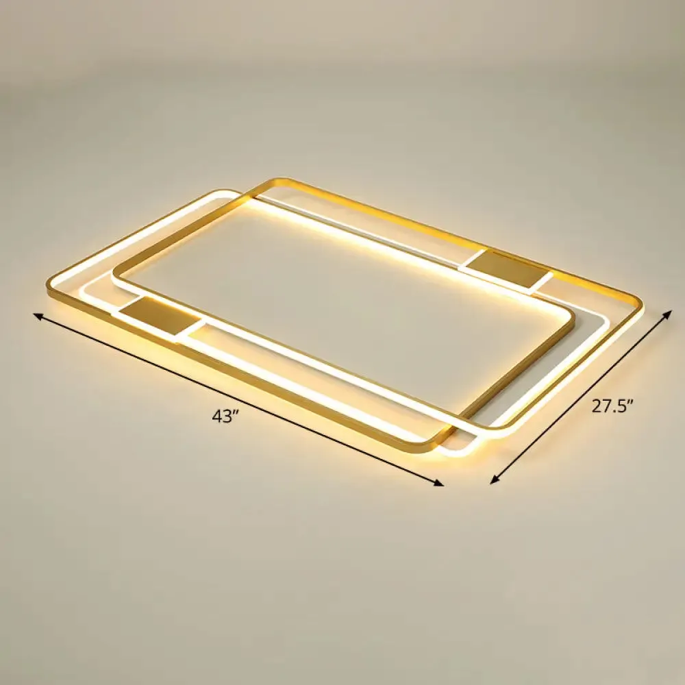 Contemporary Gold LED Ceiling Light for Living Room - Ultra-Thin & Acrylic Flush Mount