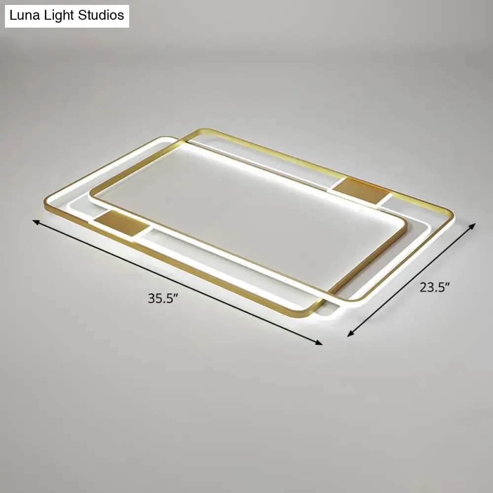 Contemporary Gold LED Ceiling Light for Living Room - Ultra-Thin & Acrylic Flush Mount