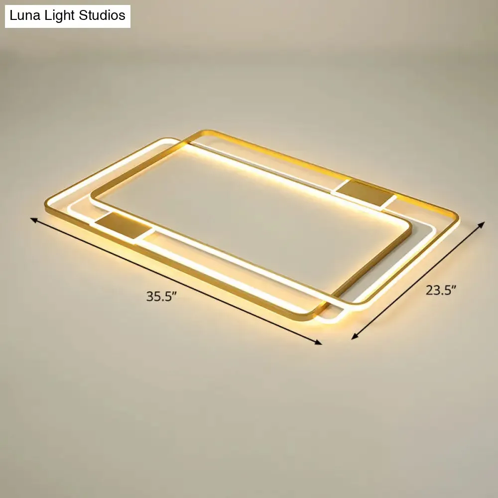 Contemporary Gold LED Ceiling Light for Living Room - Ultra-Thin & Acrylic Flush Mount