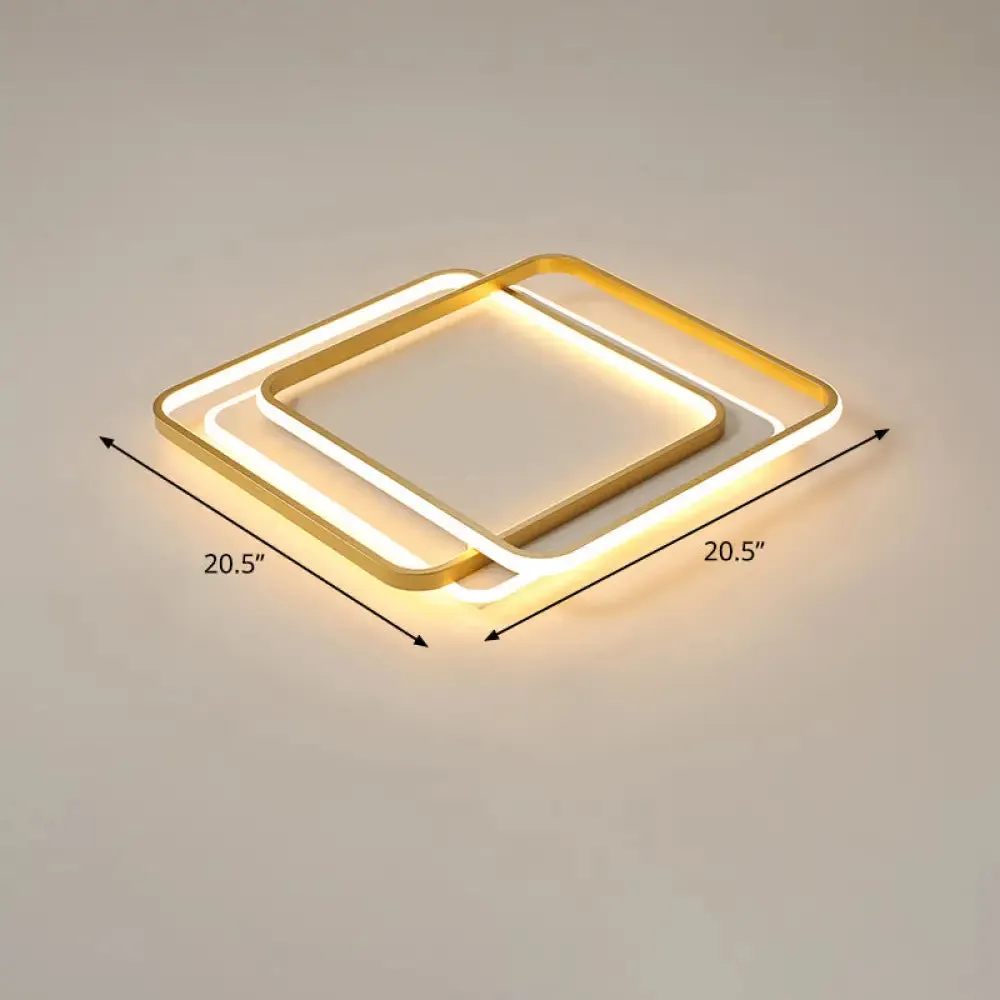 Contemporary Gold LED Ceiling Light for Living Room - Ultra-Thin & Acrylic Flush Mount