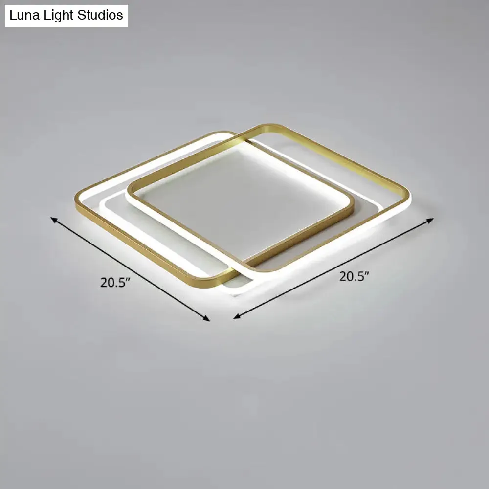 Contemporary Gold LED Ceiling Light for Living Room - Ultra-Thin & Acrylic Flush Mount