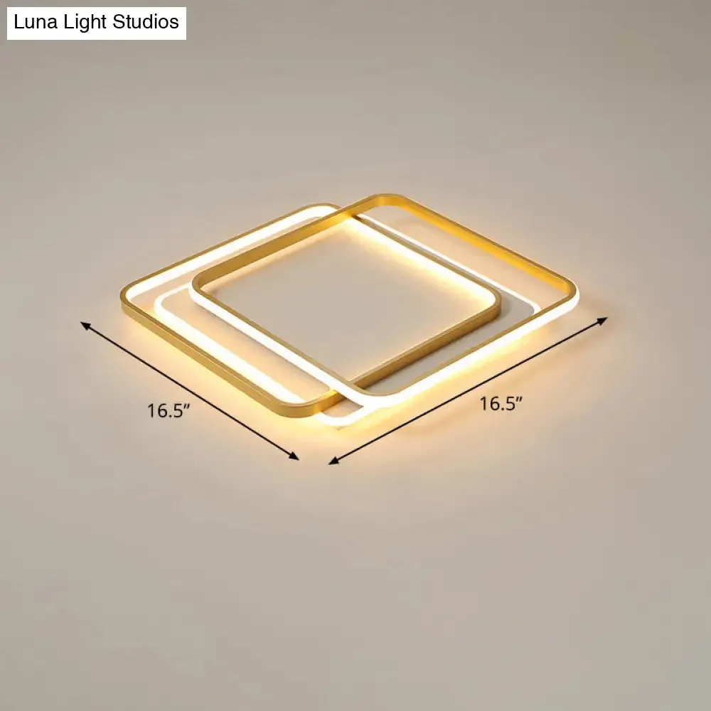 Contemporary Gold LED Ceiling Light for Living Room - Ultra-Thin & Acrylic Flush Mount