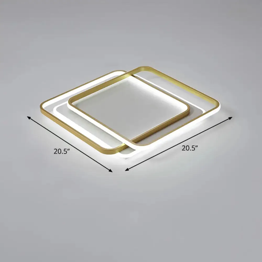 Contemporary Gold LED Ceiling Light for Living Room - Ultra-Thin & Acrylic Flush Mount